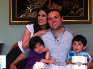 Saeed, his wife Nagmeh, and their two children. 