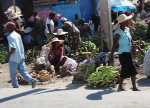 A roadside market near Port-au-Prince, Haiti.  (Photo cred: Katey Hearth)