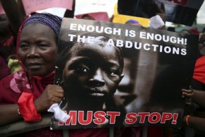Protesting Boko Haram kidnappings. 