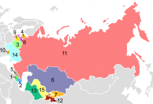 There are 15 FSU countries. (Map cred: Wikimedia Commons)