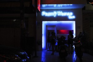 Children stand for sale in the red light district.  (Photo cred: Destiny Rescue)
