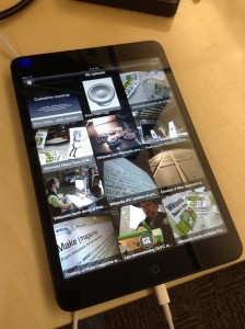 iPad mini running Commons mobile app. (Photo, caption courtesy of Wikimedia Commons)