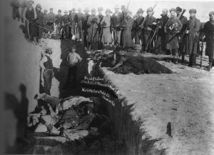 Burial of the dead after the massacre of Wounded Knee. (Photo, caption courtesy Library of Congress)