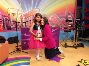 (Photo courtesy SAT-7. Myriam's best friend Sandra was invited to the SAT-7 Lebanon set)
