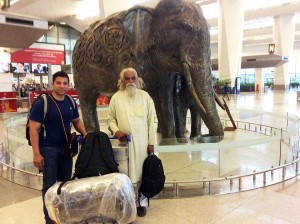 Haggai leaders Vikrant Bhandari and Shiv Nath Mishra from India awaiting a flight to Kathmandu. (Photo, caption courtesy Haggai Institute)