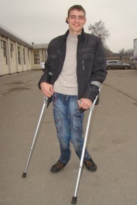 Because of SGA's faithful donors, Mikhail was recently blessed with new shoes. (Photo courtesy SGA)