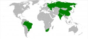 BRICS countries: Brazil, Russia, India, China, South Africa 