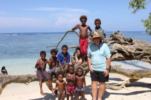 Tim with children from the Matthews' village