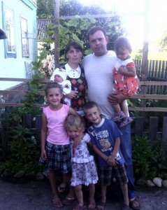 The family of Petro, a native missionary in Ukraine. Petro was killed in a car accident on March 21 while returning from distributing food and clothing in the warzone in Eastern Ukraine. (Photo courtesy of Christian Aid Mission via Facebook)
