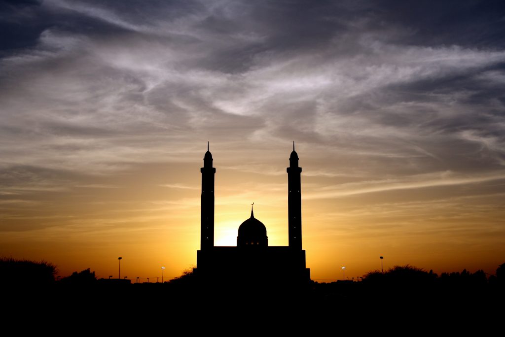 photo from Pexels, mosque, sunset, muslims