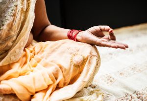 hindu woman, hand, meditation