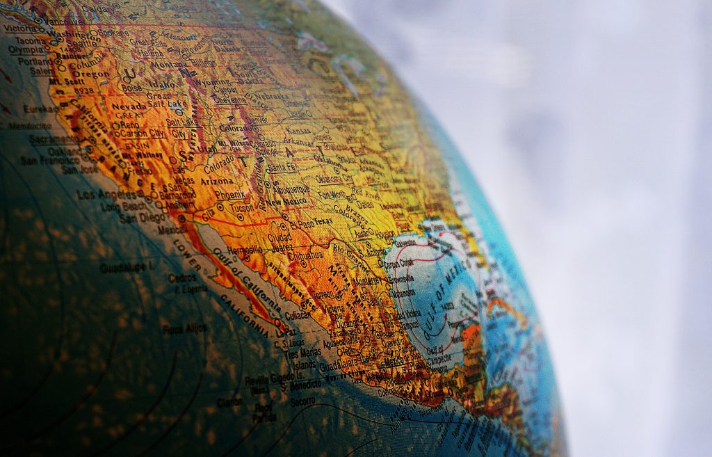 map, North America, United States, USA