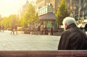 veterans, man sitting on bench thinking