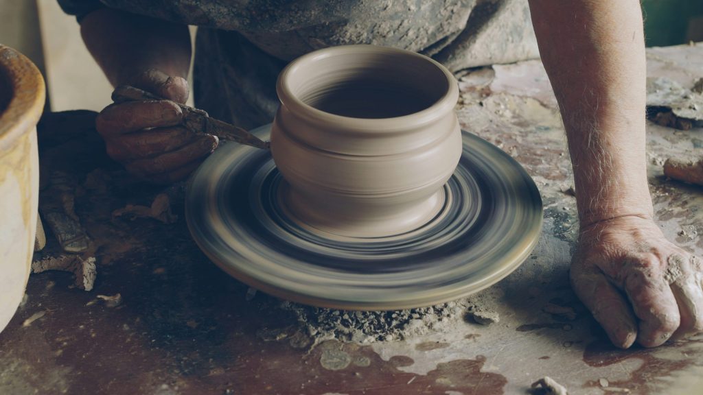 potter, hand, clay