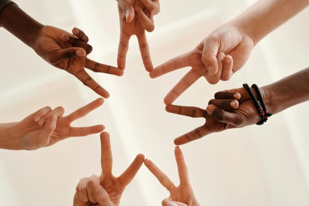 hands, star, circle, group, unity, world, friends