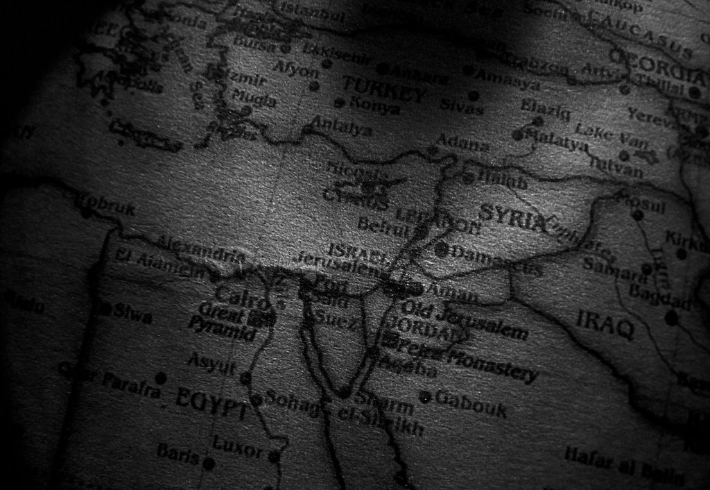 Lebanon, israel, Map, black and white, B&W