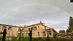Bombed and abandoned school in Ukraine
